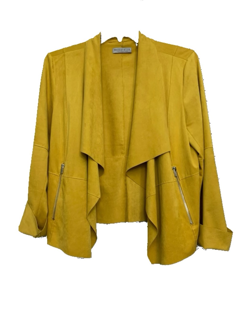 Bagatelle Collection gold microsuede jacket NWOT